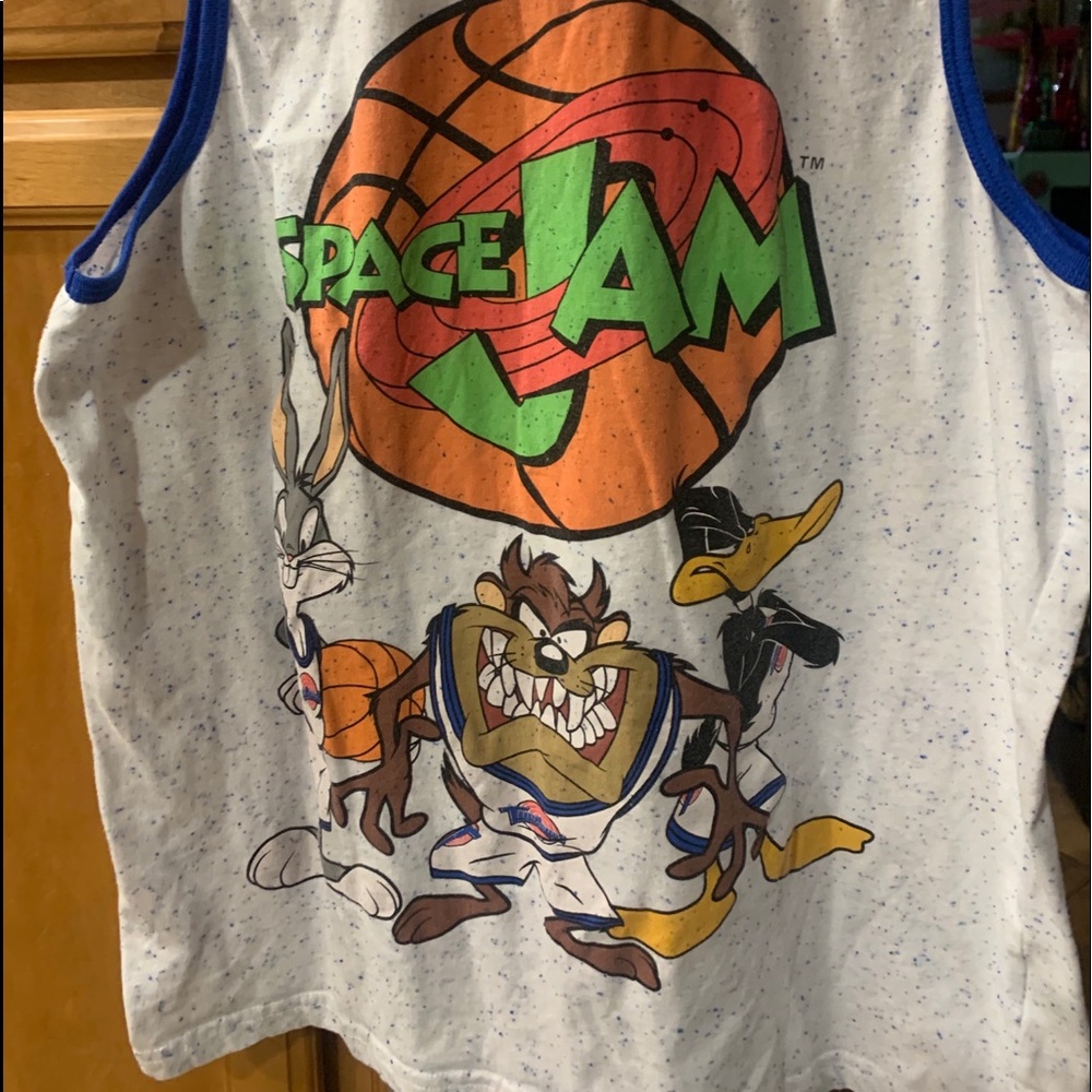 Large space jam tank top
